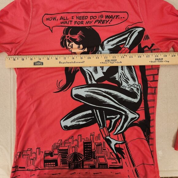 Marvel Black Widow Shirt "Wait For My Prey" Long Sleeve Polyester Large - Picture 6 of 9